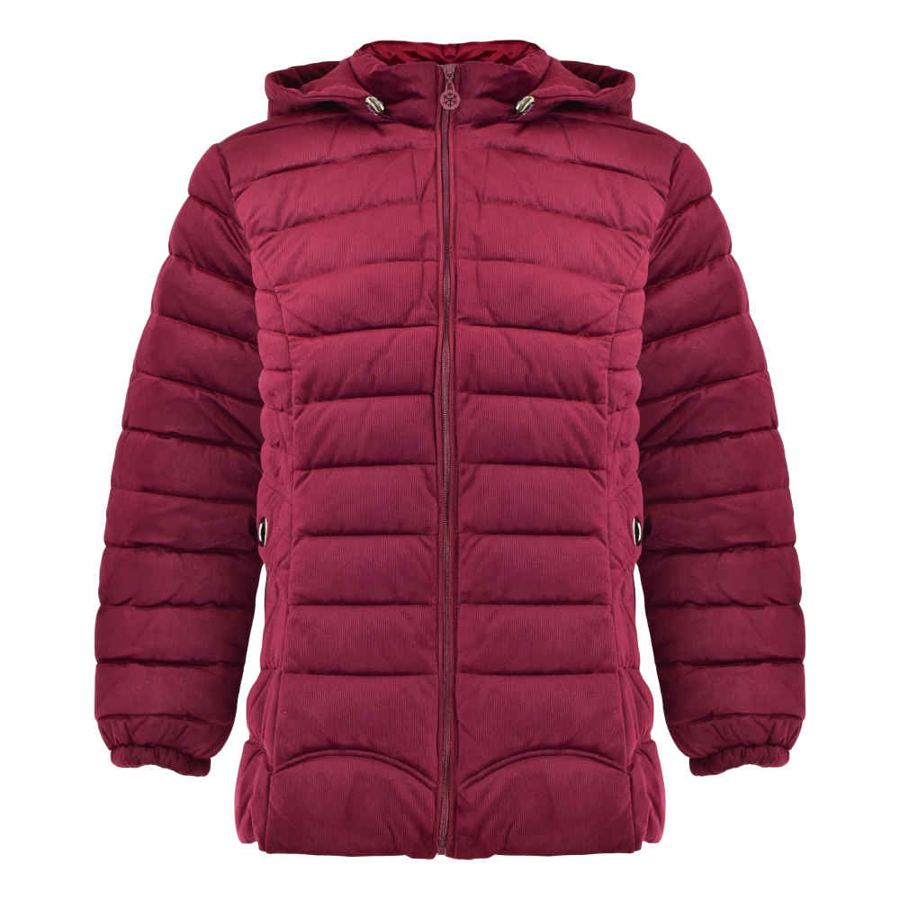 Daunenjacke für Damen mit Reißverschluss und Kapuze