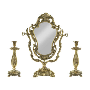 Persischer Messingspiegelrahmen & Kerzenhalter-Set – Star-Design