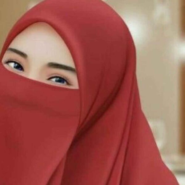 Ziegelrot Islamische Crepe quadratische Schal- & Niqab-Set für Frauen