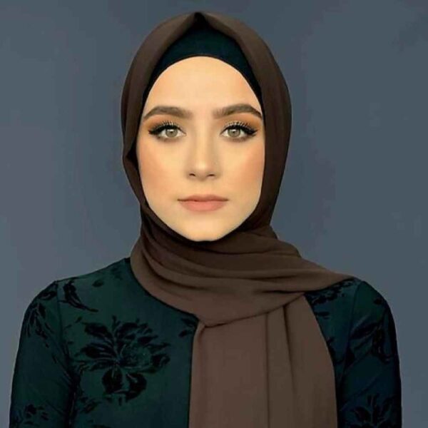 Braunes Chiffon Kopftuch Schal Hijab für muslimische Frauen
