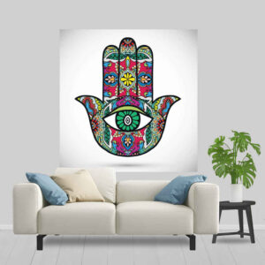 Bunte Hamsa-Hand Wandteppich-Wanddekoration