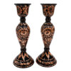 Gravierter persischer Kupferspiegelrahmen & Kerzenhalter-Set – Arsh-Design