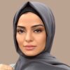Dunkelgraues Chiffon Kopftuch Schal Hijab für muslimische Frauen