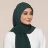 Grünes Chiffon Kopftuch Schal Hijab für muslimische Frauen