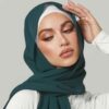 Grünes Chiffon Kopftuch Schal Hijab für muslimische Frauen