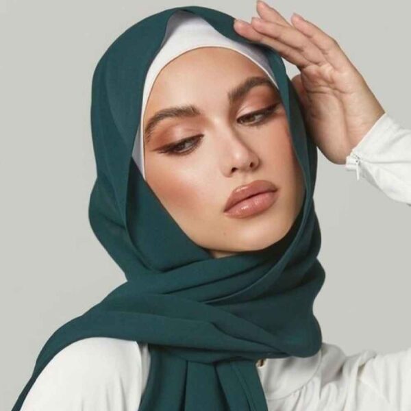 Grünes Chiffon Kopftuch Schal Hijab für muslimische Frauen