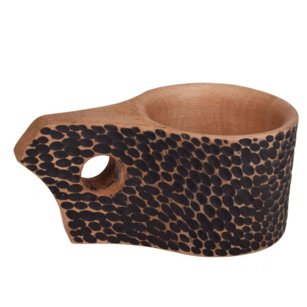 Rustikale Holztasse - Handgefertigte Campingtasse Modell Jungle