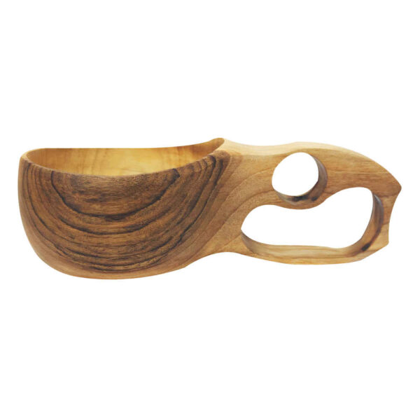 Rustikale Holztasse - Handgefertigte Campingtasse Modell Toomaj