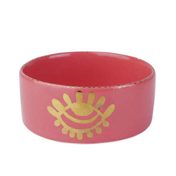 Handgefertigte Dekorative Rosa Töpfer-Schale Modell Eye