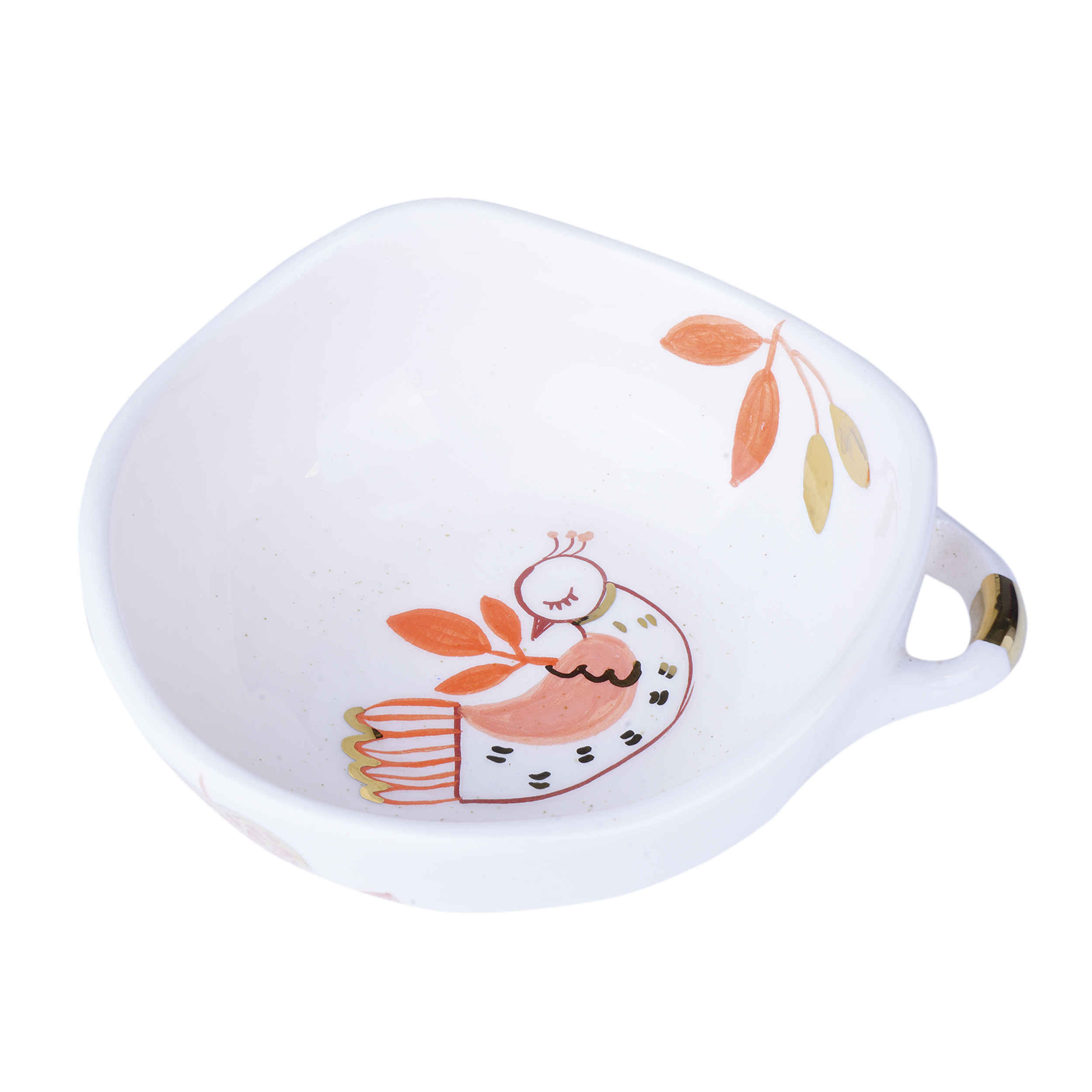 Handgefertigte Dekorative Weiße Töpfer-Schale Modell Morgh