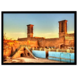 Persischer Backlit PVC-Druck mit Rahmen – Yazd Stadt Wandkunst