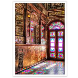 Persische PVC-Druck mit Rahmen – Golestan Palast Wandkunst