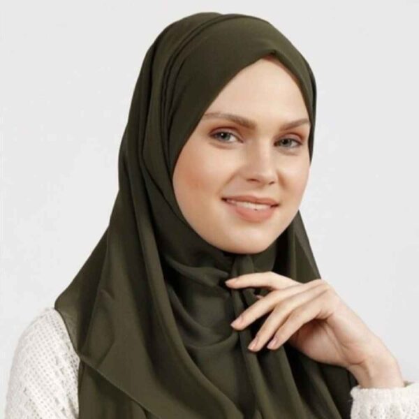 Dunkelgrünes Chiffon Kopftuch Schal Hijab für muslimische Frauen