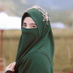 Hunter Green Islamische quadratische Schal- & Niqab-Set für Frauen
