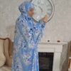 Islamischer Namaz Chador mit Ärmeln für Frauen, ideal für das Gebet - Blumenmuster Angela