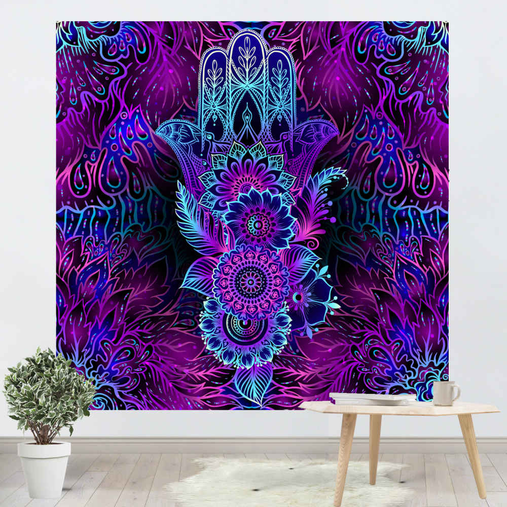 Islamisches abstraktes Hamsa Wandteppich