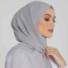 Hellgraues Chiffon Kopftuch Schal Hijab für Frauen