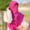 Magenta Islamische Crepe quadratische Schal- & Niqab-Set für Frauen
