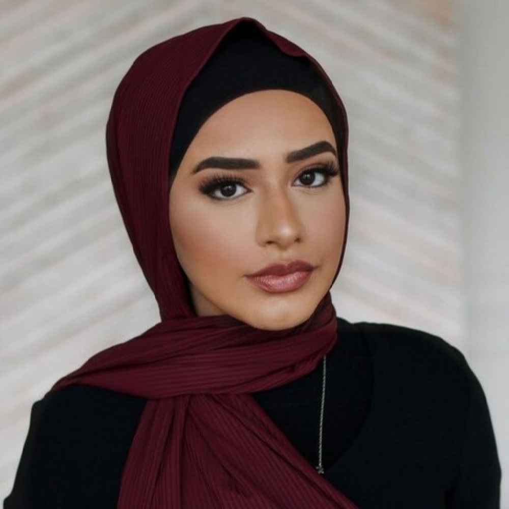 Weinrotes Chiffon Kopftuch Schal Hijab für muslimische Frauen