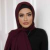Weinrotes Chiffon Kopftuch Schal Hijab für muslimische Frauen