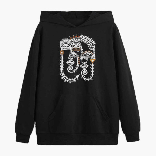 Herren schwarzer Hoodie mit langen Ärmeln Modell Shahab