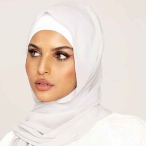 Milchweißes Chiffon Kopftuch Schal Hijab für muslimische Frauen