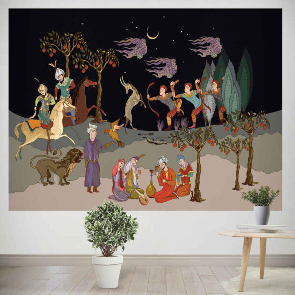 Persische Miniatur Shekargah Wandteppich-Wanddekoration