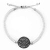 Minimalistisches persisches Silberarmband mit Schnur – Qajar Coin Model