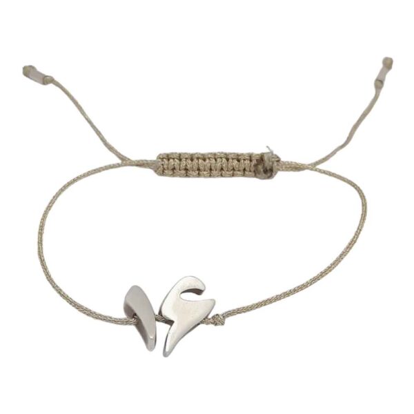 Minimalistisches persisches Silberarmband mit Schnur – Sechzehn Design