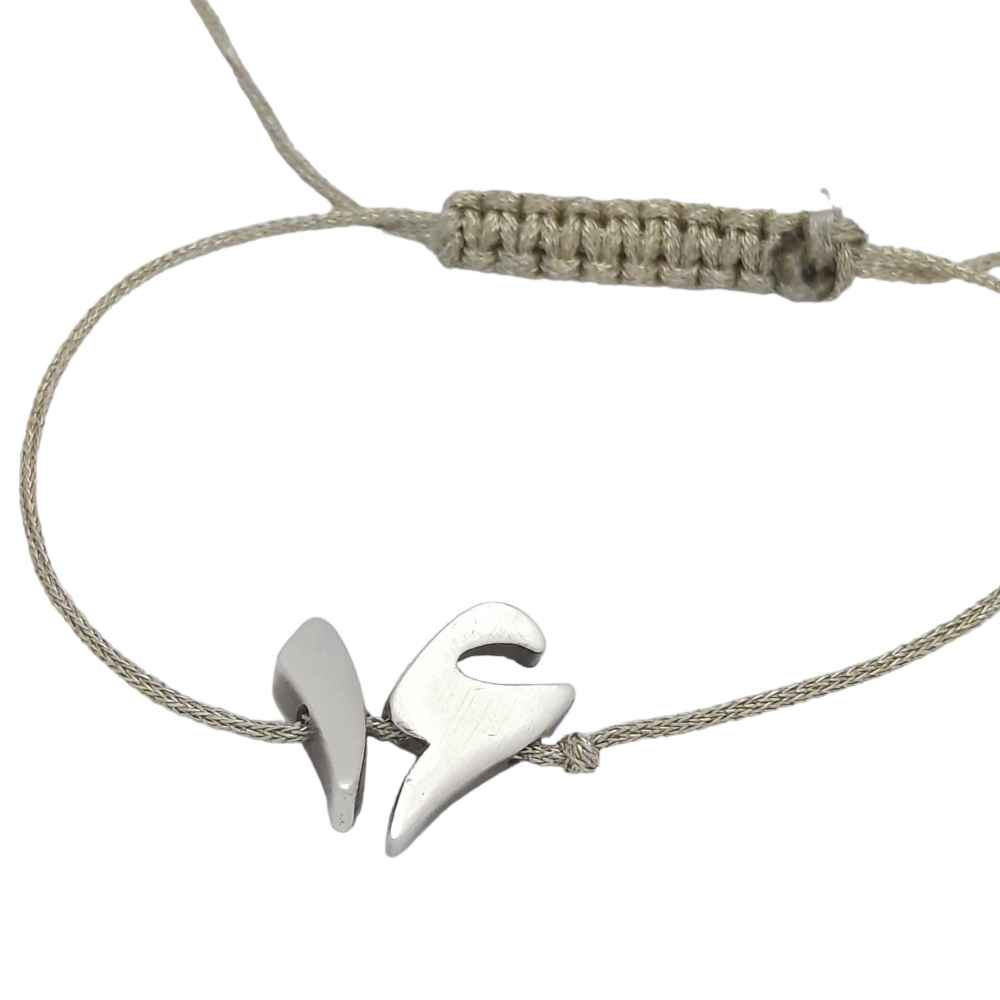 Minimalistisches persisches Silberarmband mit Schnur – Sechzehn Design