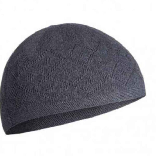 Grau Türkischer Kufi Taqiyah - Traditioneller Muslimischer Kopfbedeckungshut