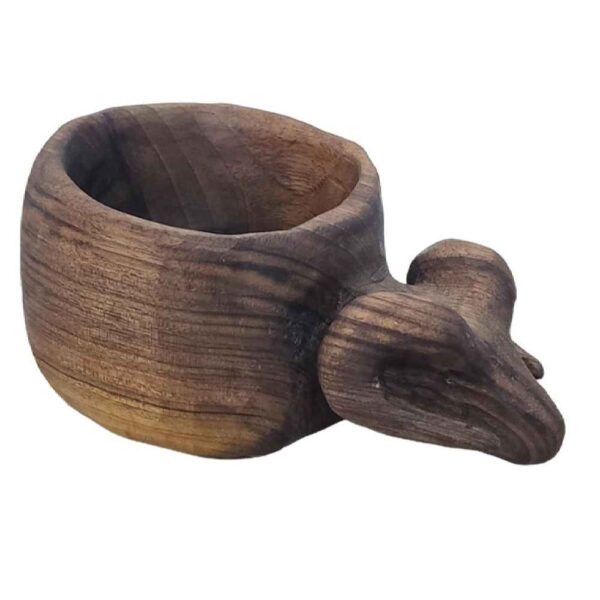 Rustikale Holztasse - Handgefertigte Campingtasse Modell Buffalo