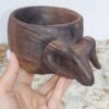 Rustikale Holztasse - Handgefertigte Campingtasse Modell Buffalo