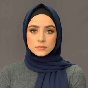Marineblaues Chiffon Kopftuch Schal Hijab für muslimische Frauen