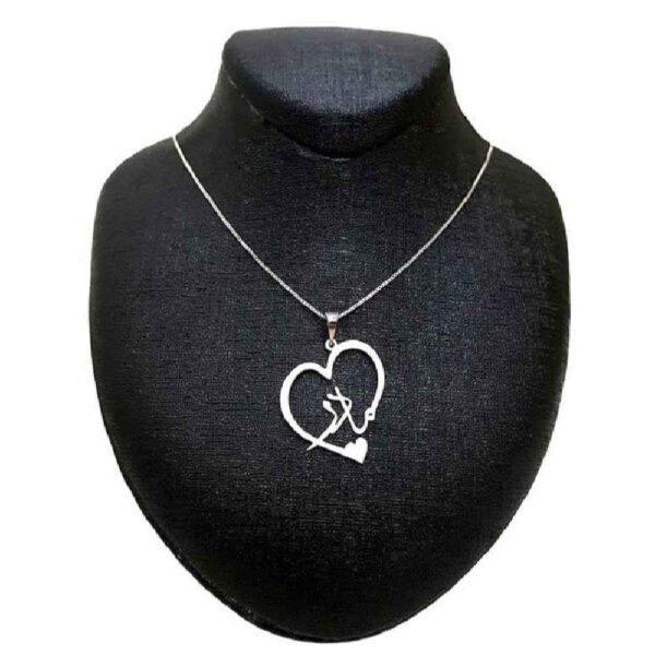 Persische Silberhalskette mit Minimalistischer Kalligrafie Madar