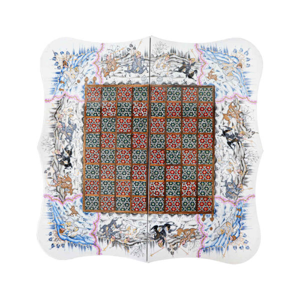 Persisches eingelegtes hölzernes Intarsien-Schachbrett Modell Chovgan