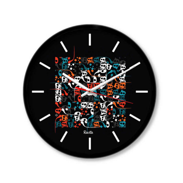 Persische Druck Schreibtischuhr Rund mit Kalligraphie Alphabet