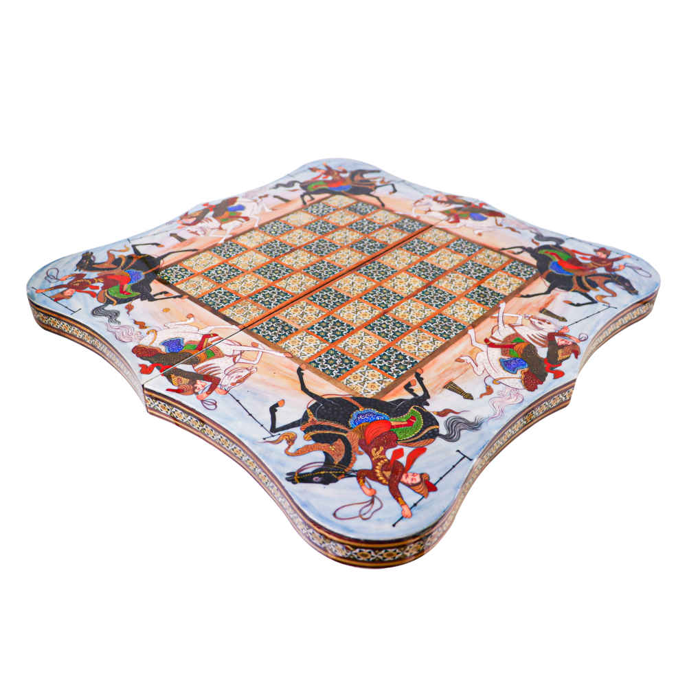 Persisches eingelegtes hölzernes Intarsien-Schachbrett Modell Chowgan