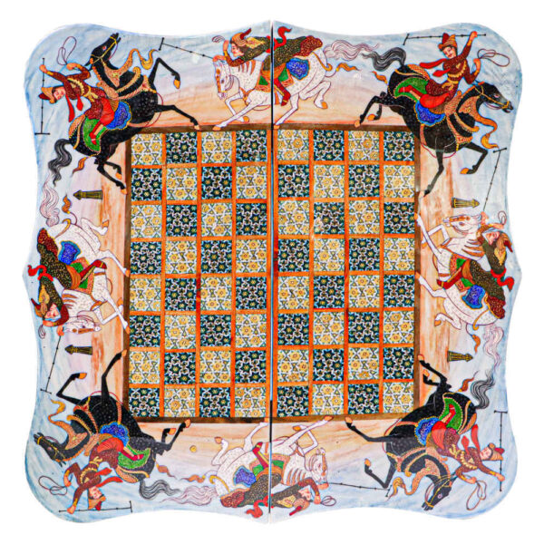 Persisches eingelegtes hölzernes Intarsien-Schachbrett Modell Chowgan