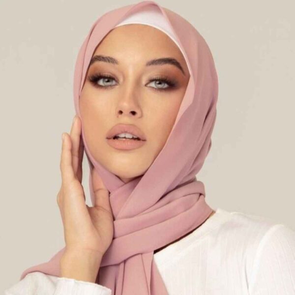 Pinkes Chiffon Kopftuch Schal Hijab für muslimische Frauen