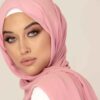 Pinkes Chiffon Kopftuch Schal Hijab für muslimische Frauen