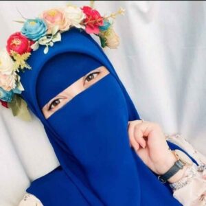 Königsblau Islamische quadratische Schal- & Halbe Niqab-Set für Frauen