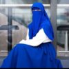 Königsblau Islamische quadratische Schal- & Halbe Niqab-Set für Frauen
