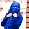 Königsblau Islamische quadratische Schal- & Halbe Niqab-Set für Frauen