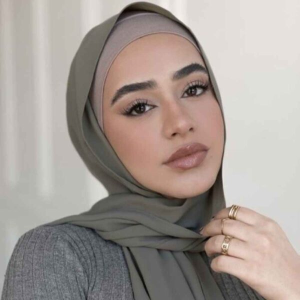 Salbeigrünes Chiffon Kopftuch Schal Hijab für muslimische Frauen