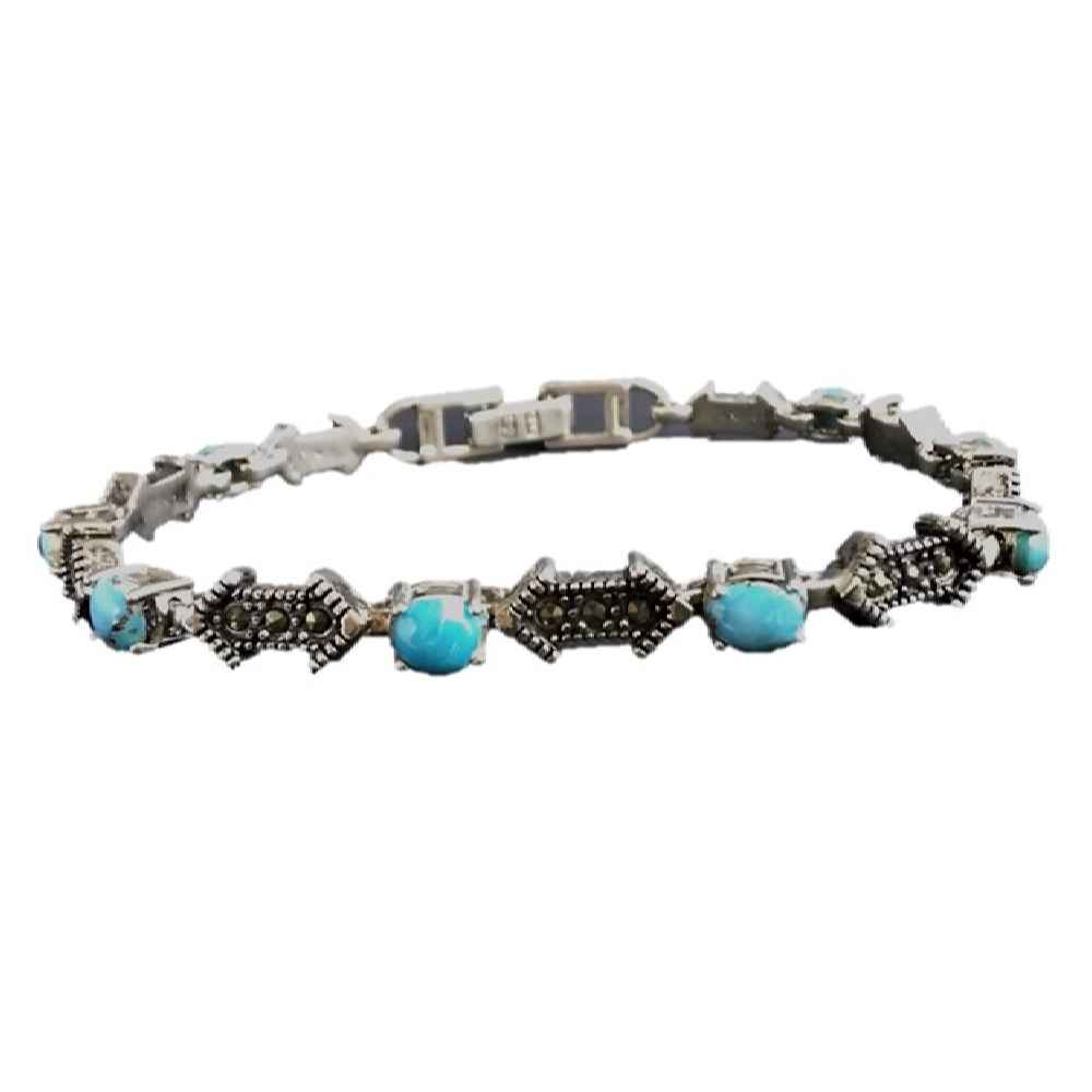 Silberarmband mit Türkisstein für Frauen Ladan