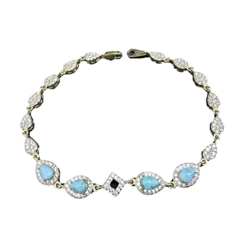 Silberarmband mit Türkisstein für Frauen Mana