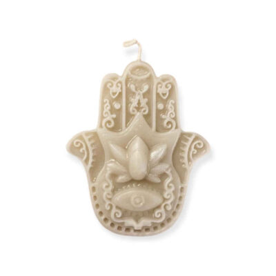 Islamische Kleine Fatima-Hand-Kerze – Hamsa-Design