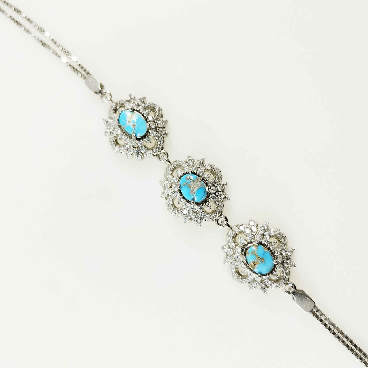 Silberarmband mit Türkisstein für Frauen Baran