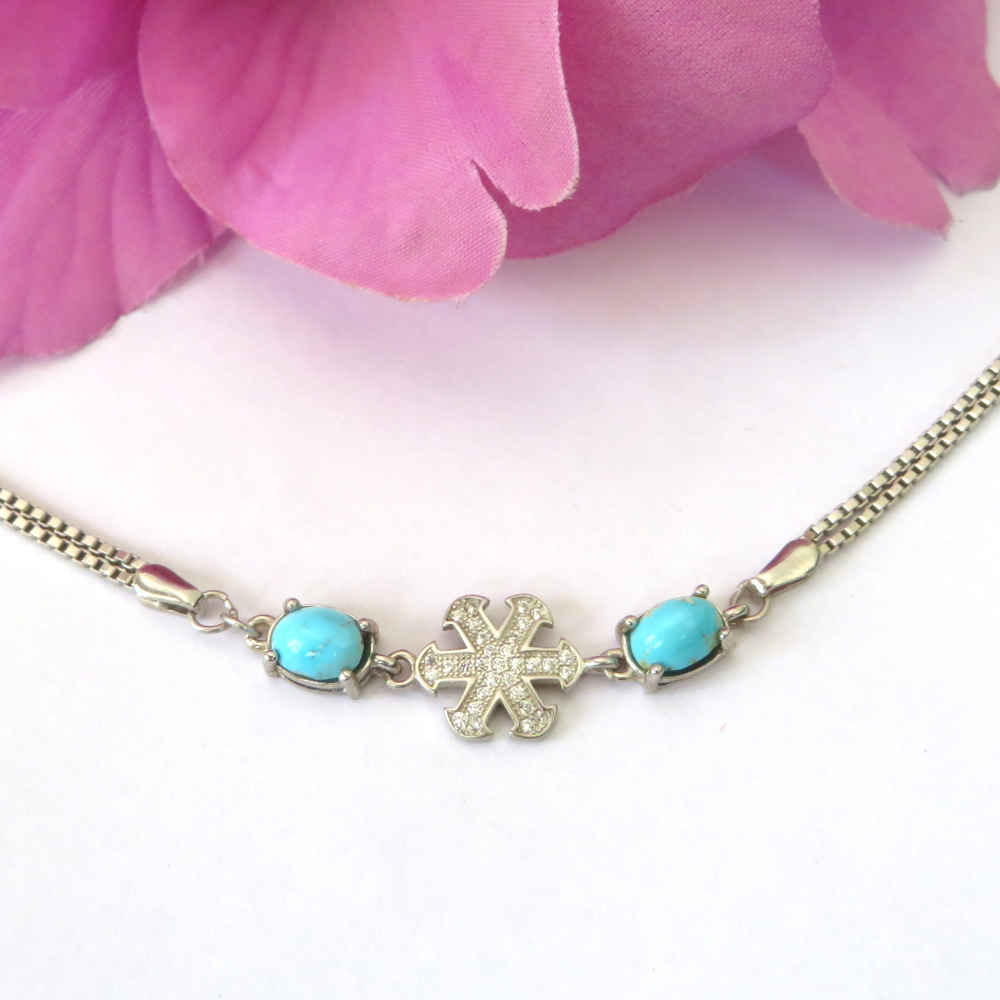 Silberarmband mit Türkisstein für Frauen Kian